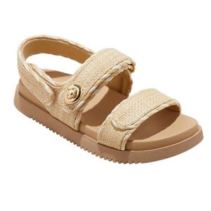 A New Day Raffia Tilly Platform Footbed Buckle Sandals Tan Womens Size 6 NWOT
